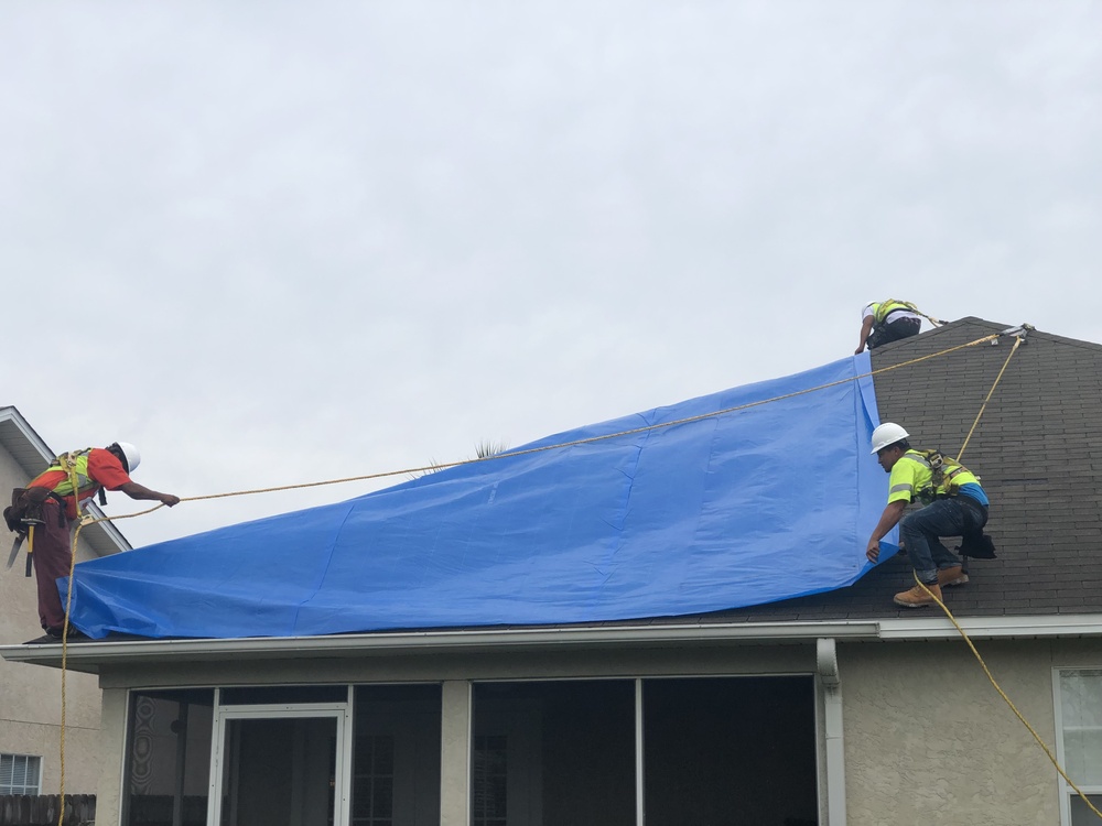 USACE Contractor Installs Blue Roof