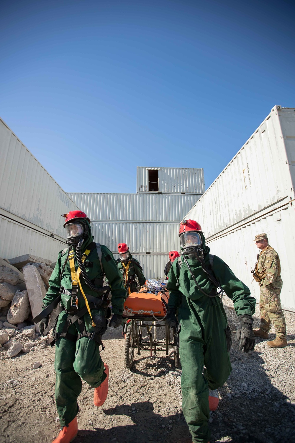 Search and Extraction team simulate rescue