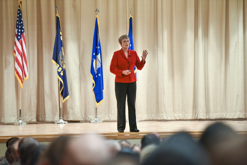 Secretary of the Air Force Heather Wilson visits the 173rd Fighter Wing