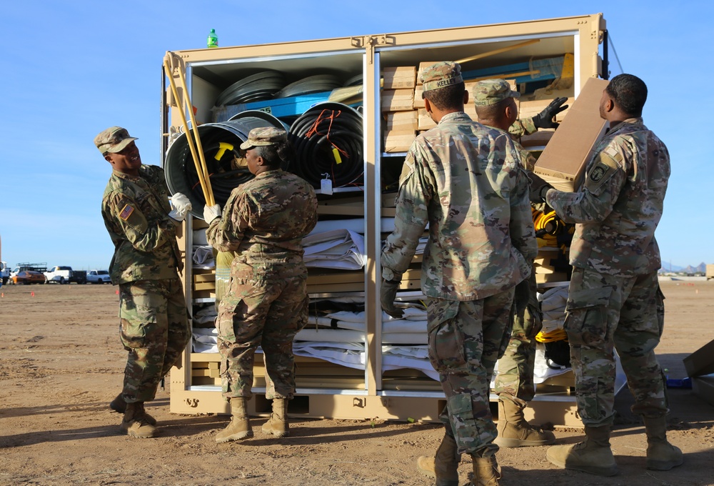 Soldiers Set-Up Tent City at D-M