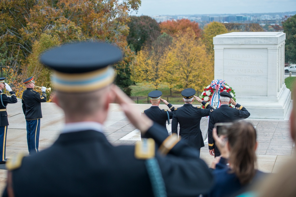 Retired Gen. John Nicholson Jr. and Family Participate in an Army Special Honors Wreath-Laying Ceremony at the Tomb of the Unknown Soldier
