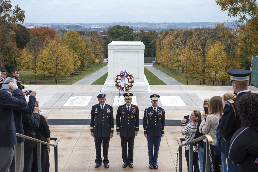 Retired Gen. John Nicholson Jr. and Family Participate in an Army Special Honors Wreath-Laying Ceremony at the Tomb of the Unknown Soldier