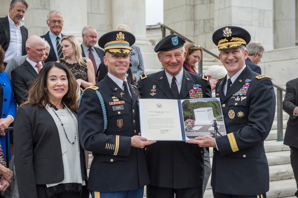 Retired Gen. John Nicholson Jr. and Family Participate in an Army Special Honors Wreath-Laying Ceremony at the Tomb of the Unknown Soldier