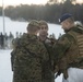 Norwegian Commander Pins U.S. Marine To The Rank Of Sergeant