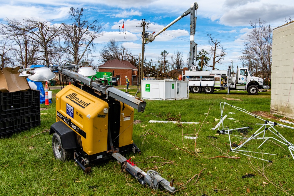 Linesmen Work To Restore Power After Hurricane Michael