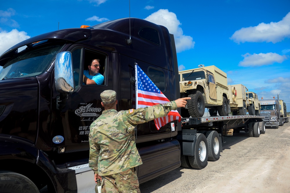 Army Soldiers Receive Resources Near Mexican Border