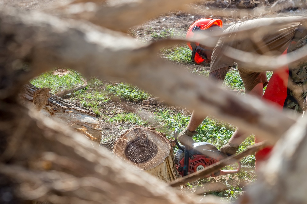 NMCB 1 Clears Tinian Elementary School of Yutu Debris