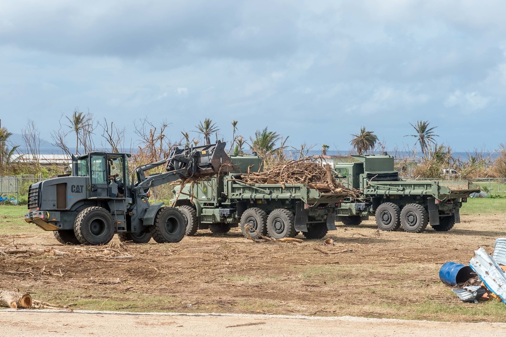 NMCB 1 Clears Tinian Elementary School of Yutu Debris