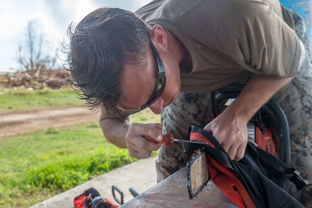 NMCB 1 Clears Tinian Elementary School of Yutu Debris