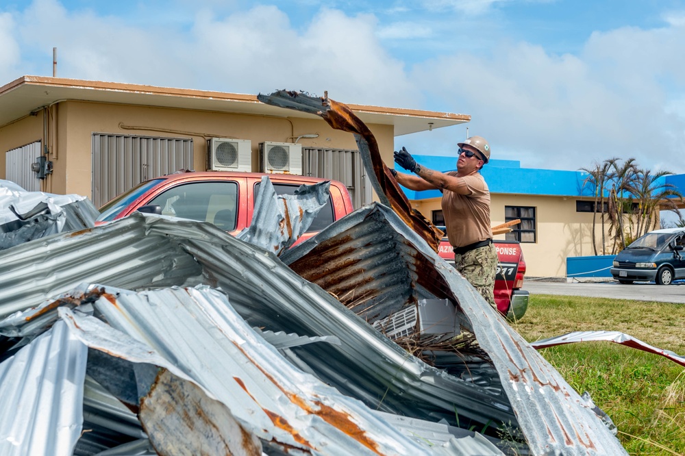 NMCB 1 Clears Tinian Elementary School of Yutu Debris