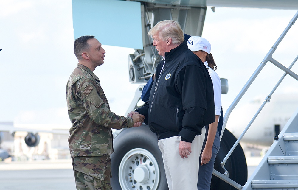 President Trump lands at Robins AFB