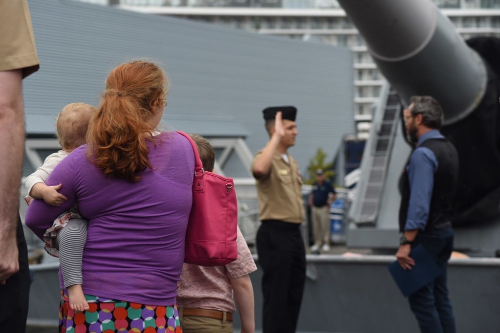 Naval Museum hosts a re-enlistment ceremony