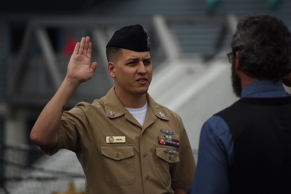 Naval Museum hosts a re-enlistment ceremony