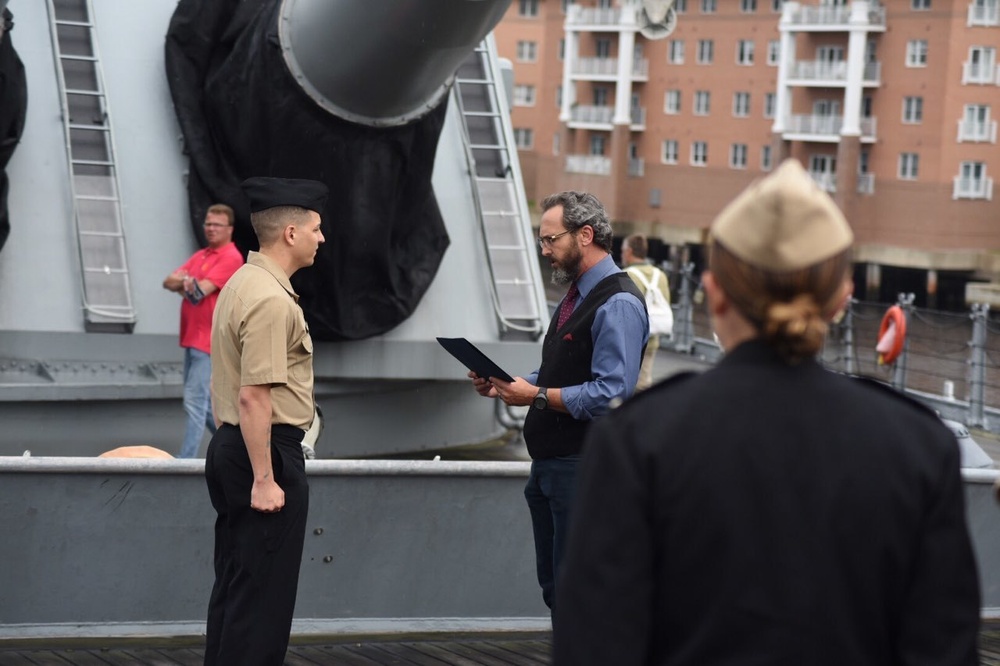 Naval Museum hosts a re-enlistment ceremony
