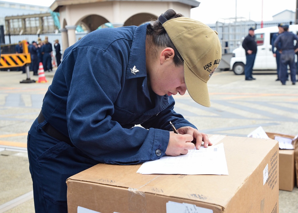 Blue Ridge supply department sorts through stores on the pier