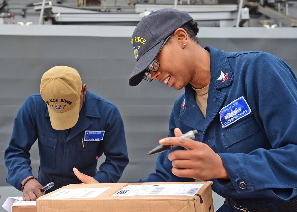 Blue Ridge supply department sorts through stores on the pier