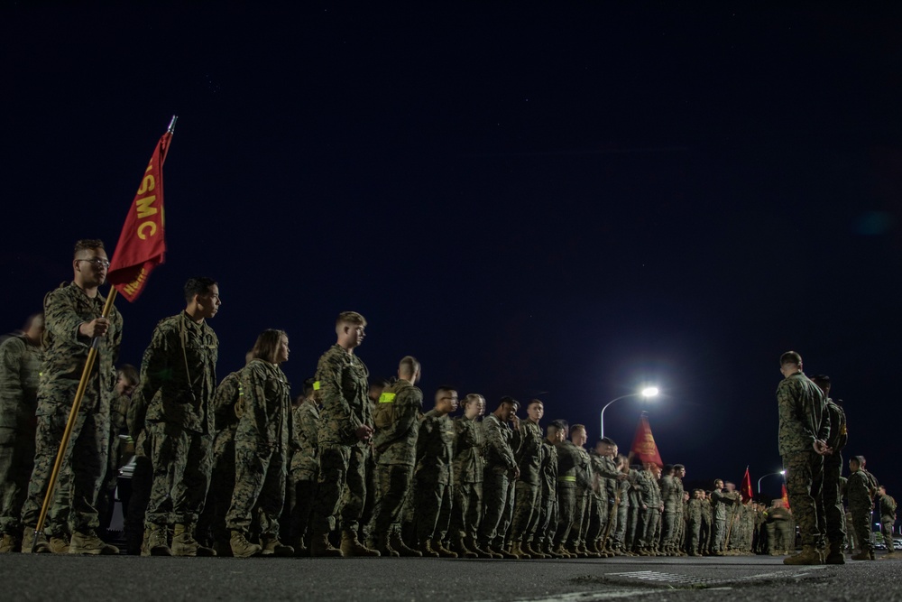 US Marines conduct squadron physical training