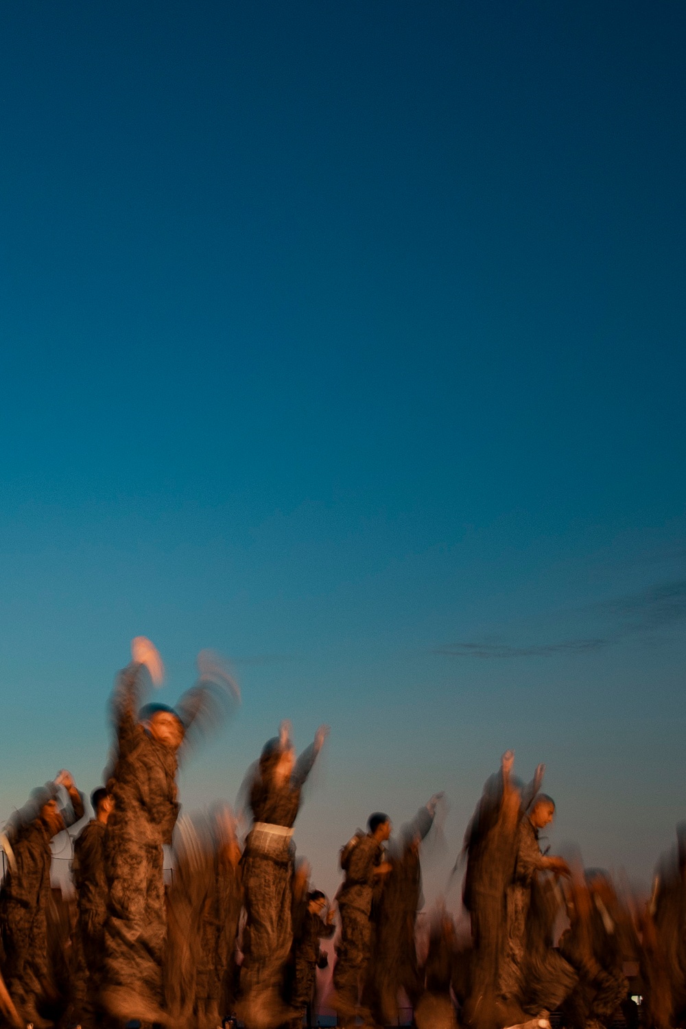 US Marines conduct squadron physical training