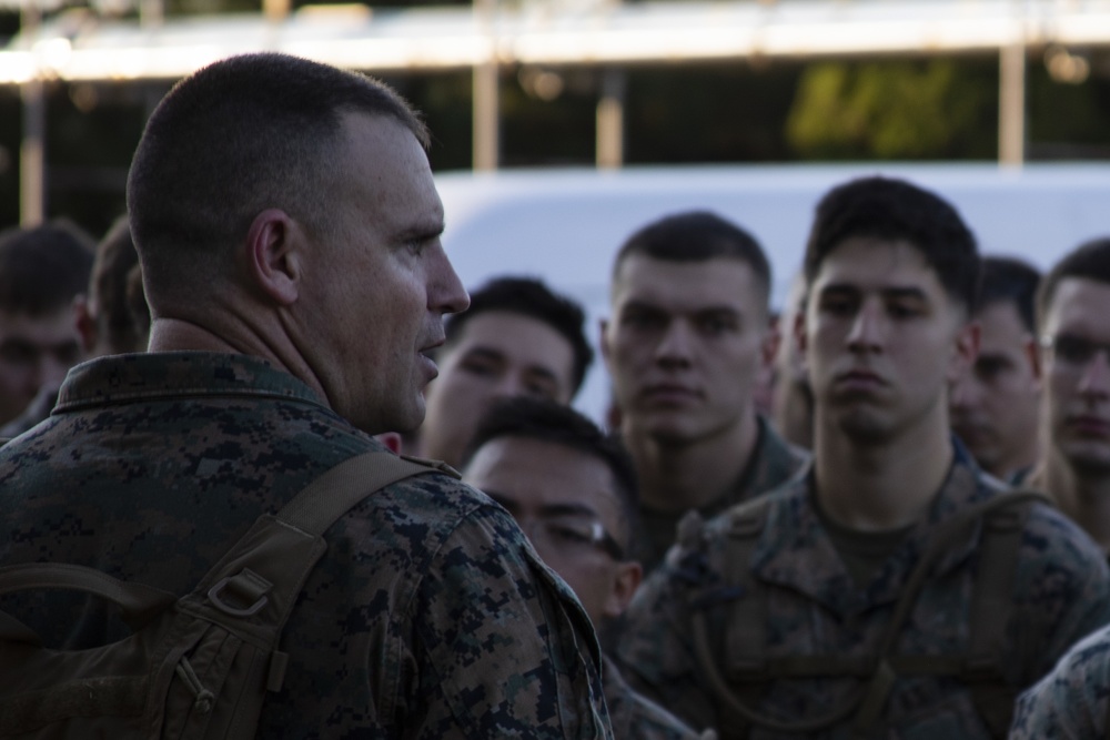 US Marines conduct squadron physical training