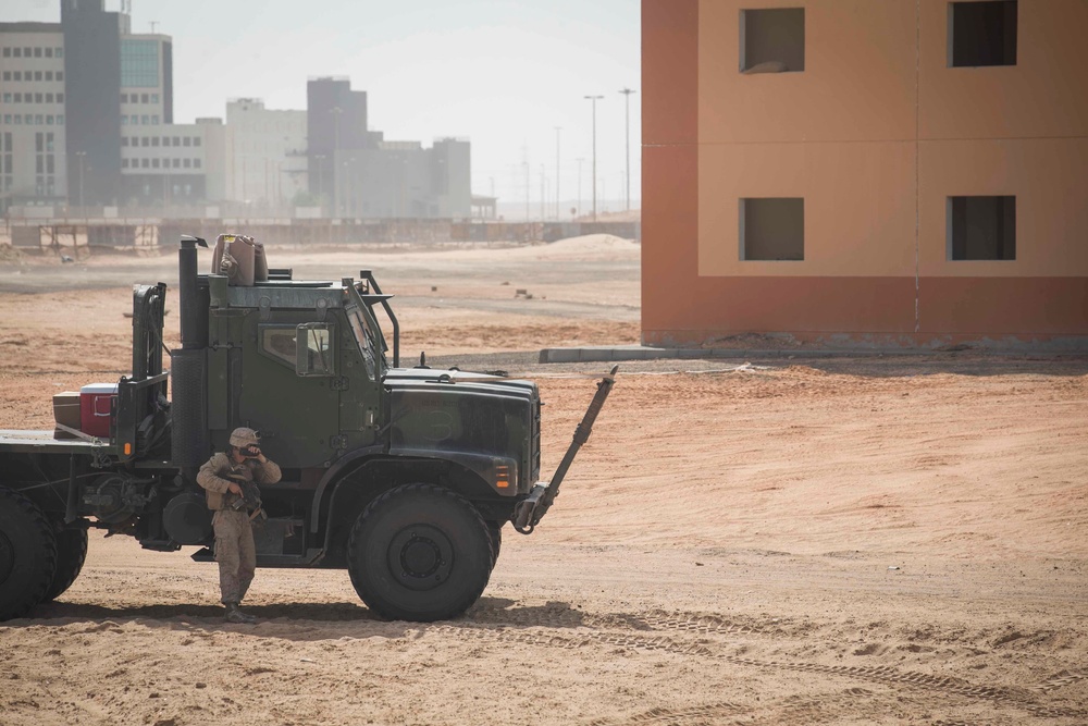 CLB-13 clears a building for MOUT training