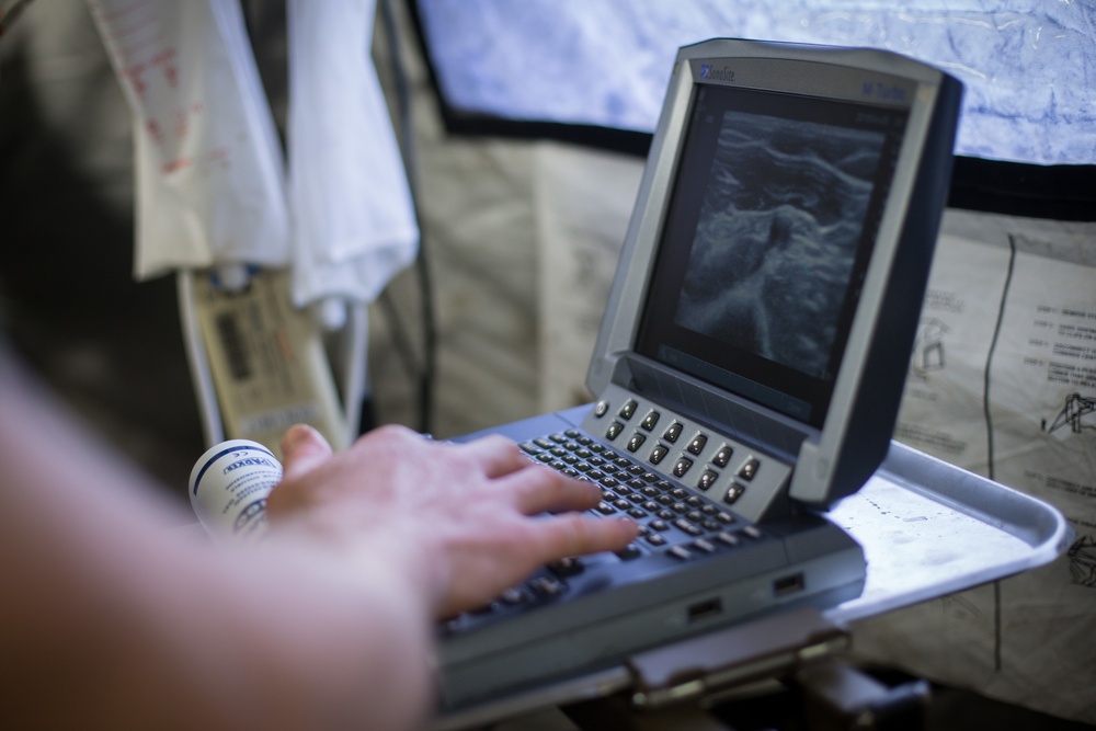 2nd Med Bn Doctors and Corpsmen Train to Locate Veins with Ultrasound