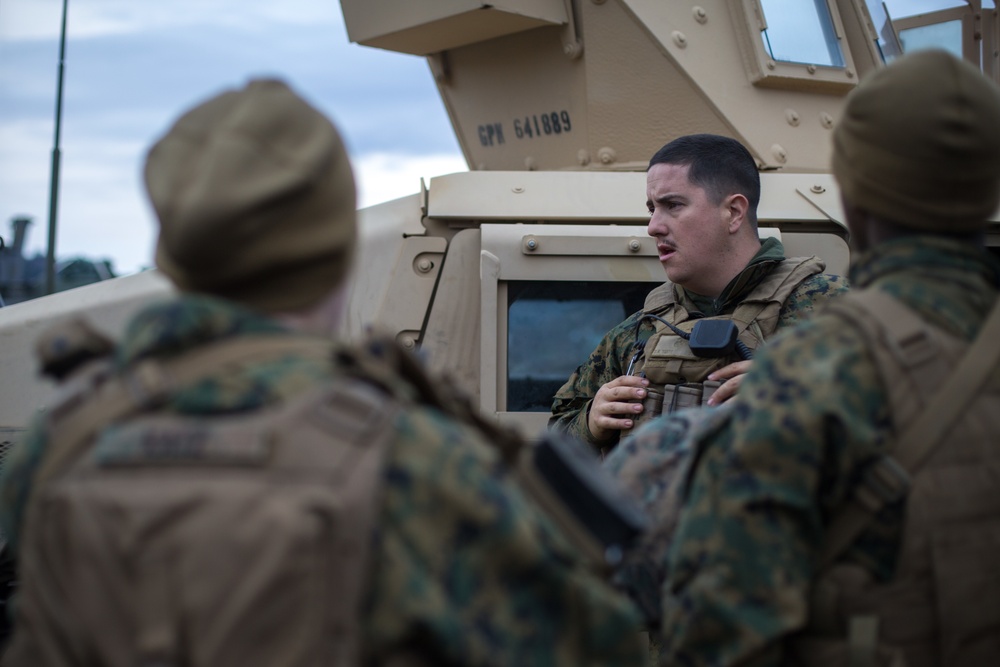 CLB-2 Marines Resupply Transport Fuel to a Combat Support Service Area