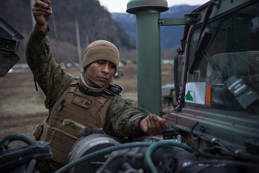 CLB-2 Marines Resupply Transport Fuel to a Combat Support Service Area