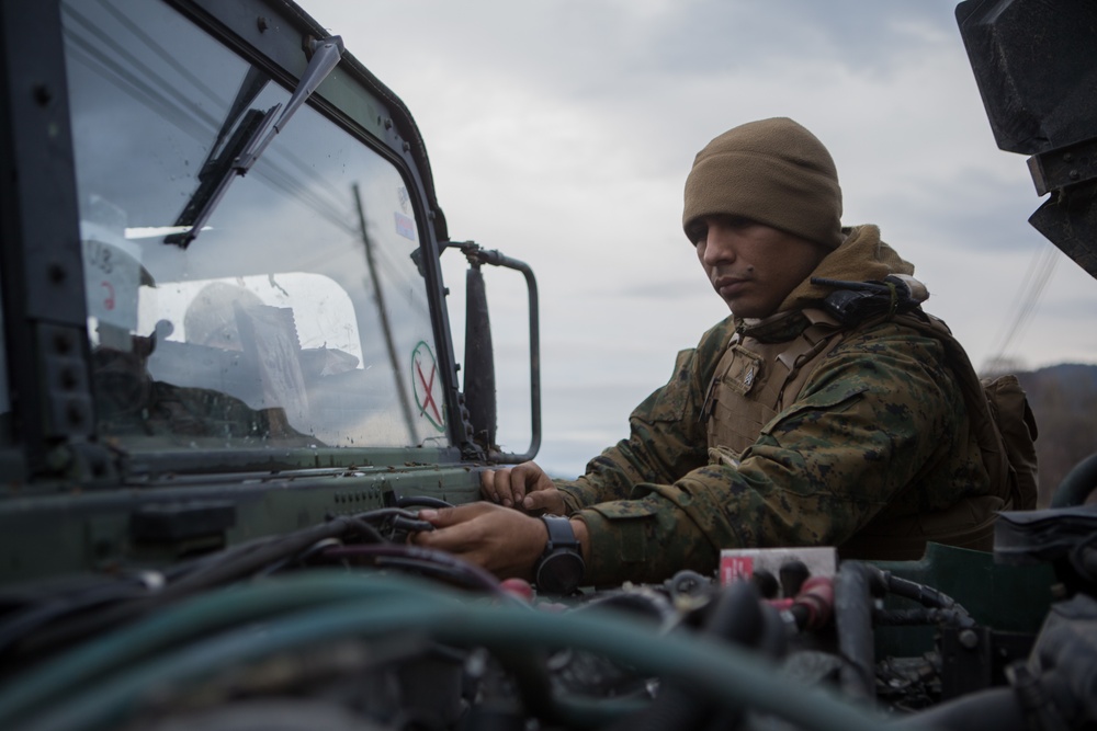 CLB-2 Marines Resupply Transport Fuel to a Combat Support Service Area