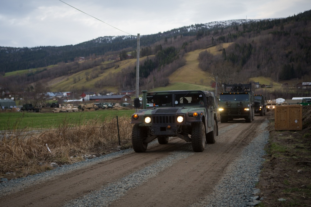 CLB-2 Marines Resupply Transport Fuel to a Combat Support Service Area