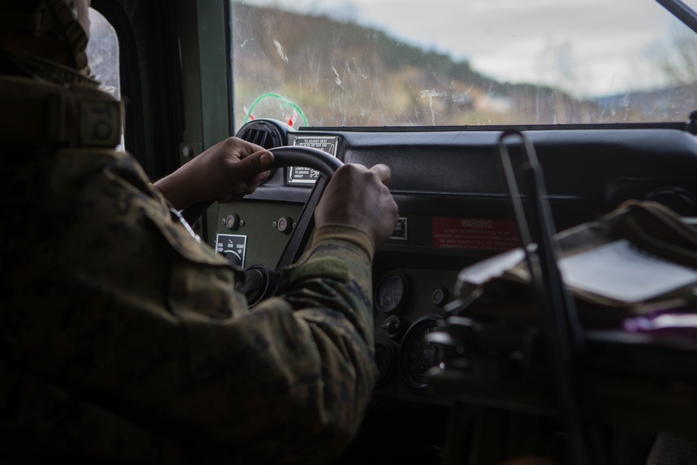 CLB-2 Marines Resupply Transport Fuel to a Combat Support Service Area