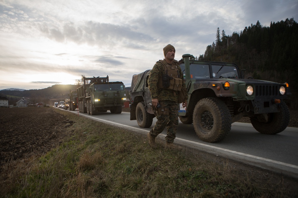 CLB-2 Marines Resupply Transport Fuel to a Combat Support Service Area