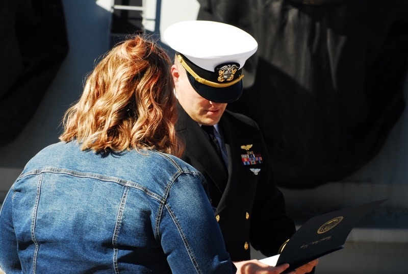 Naval Museum hosts a re-enlistment ceremony for VAW-123