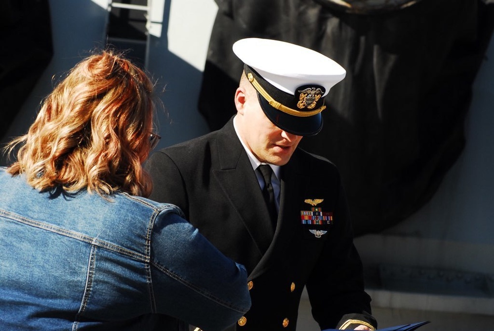 Naval Museum hosts a re-enlistment ceremony for VAW-123