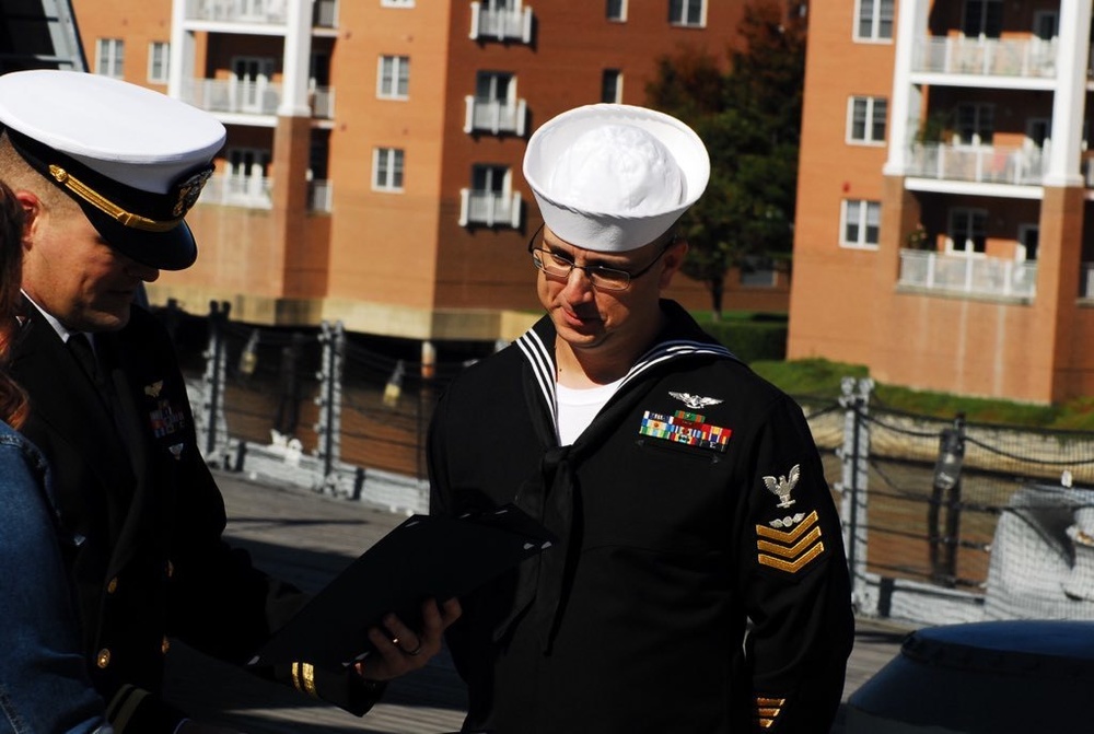 Naval Museum hosts a re-enlistment ceremony for VAW-123