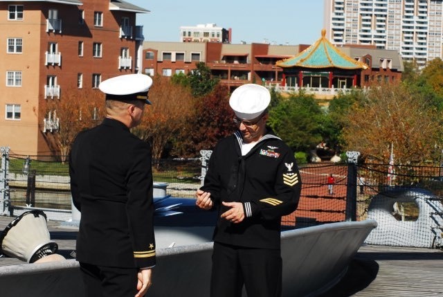 Naval Museum hosts a re-enlistment ceremony for VAW-123