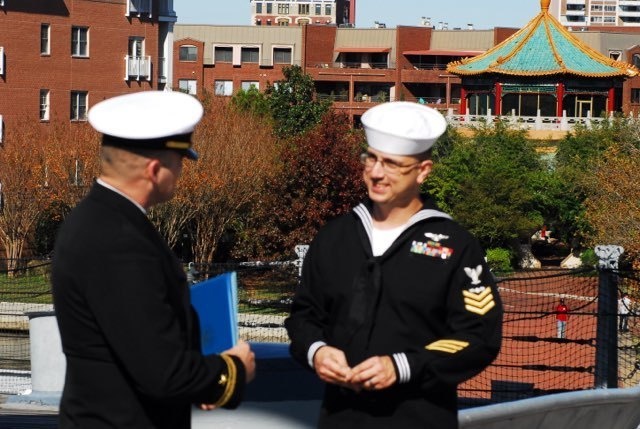 Naval Museum hosts a re-enlistment ceremony for VAW-123