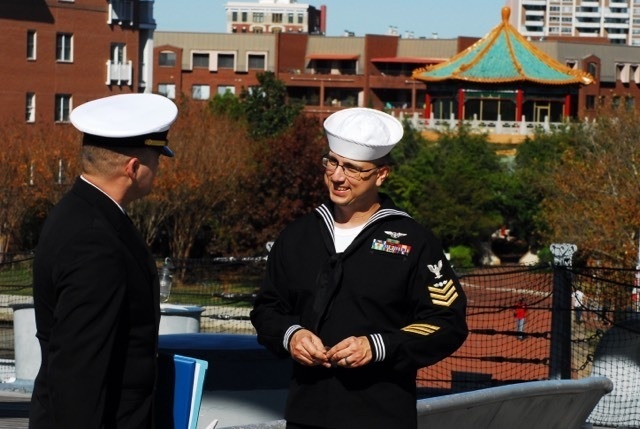 Naval Museum hosts a re-enlistment ceremony for VAW-123