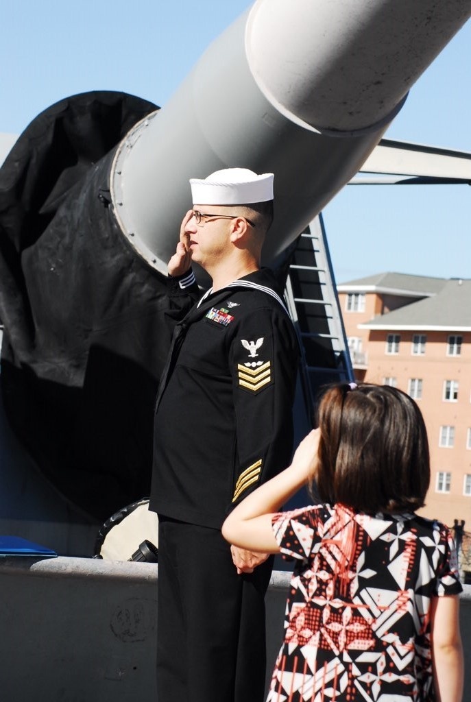 Naval Museum hosts a re-enlistment ceremony for VAW-123