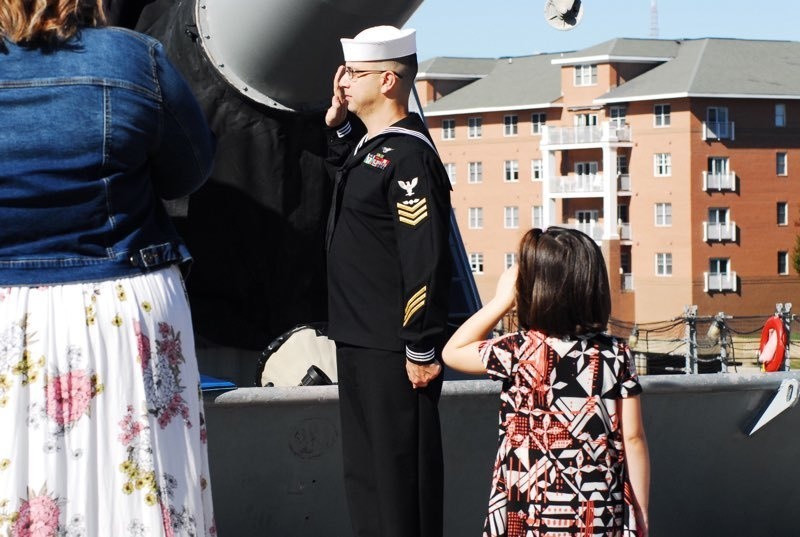 Naval Museum hosts a re-enlistment ceremony for VAW-123