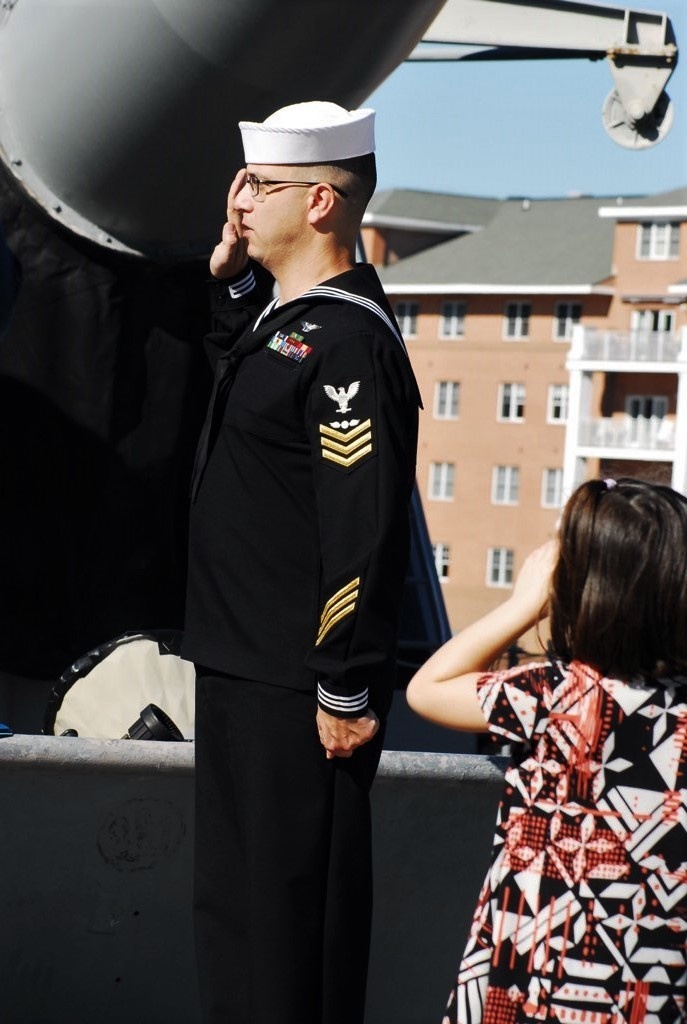 Naval Museum hosts a re-enlistment ceremony for VAW-123