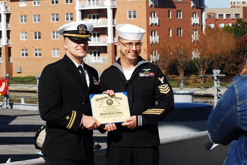 Naval Museum hosts a re-enlistment ceremony for VAW-123