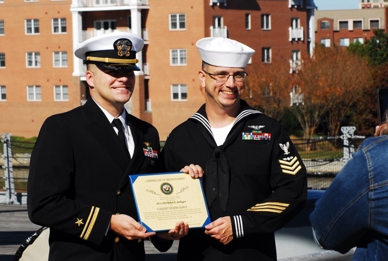 Naval Museum hosts a re-enlistment ceremony for VAW-123