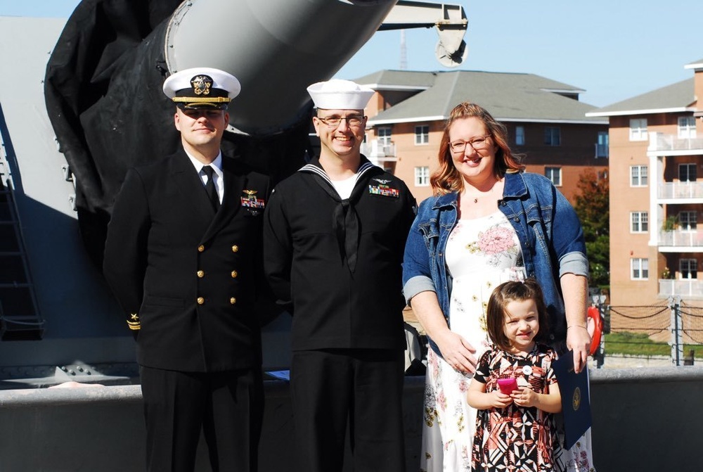 Naval Museum hosts a re-enlistment ceremony for VAW-123