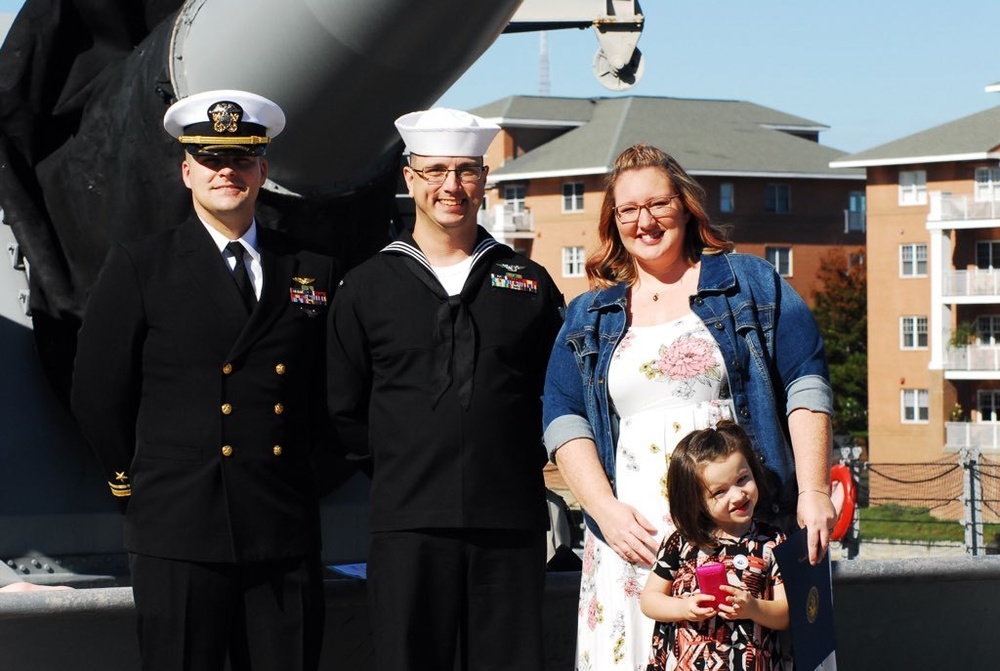 Naval Museum hosts a re-enlistment ceremony for VAW-123