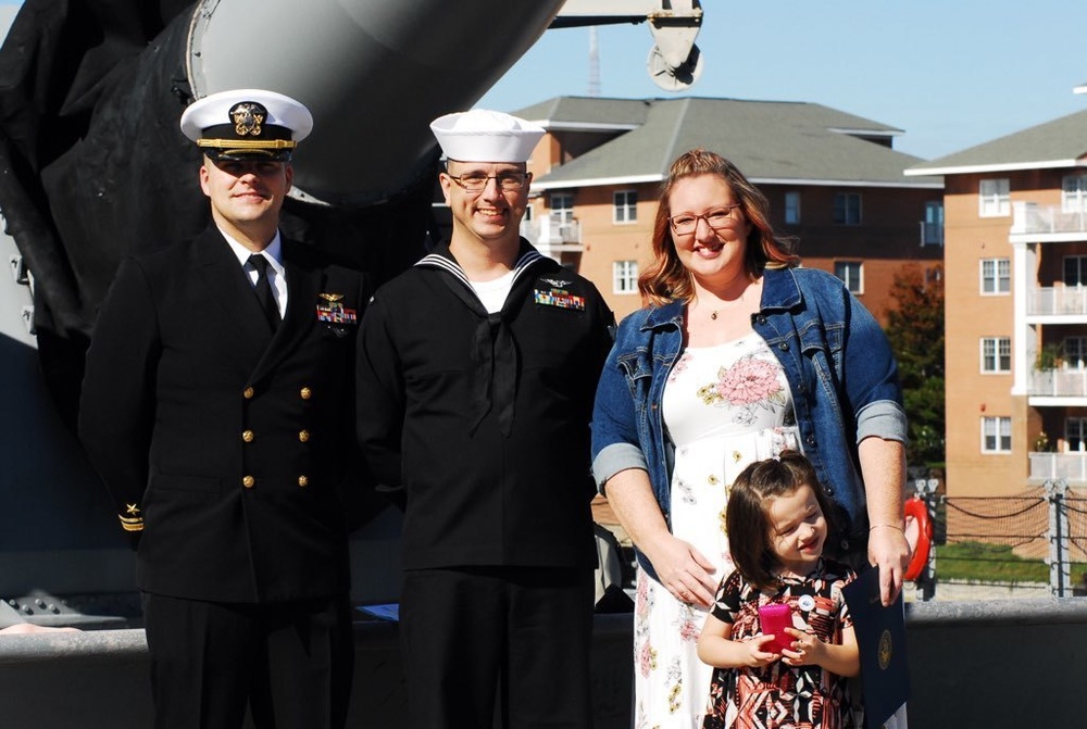 Naval Museum hosts a re-enlistment ceremony for VAW-123