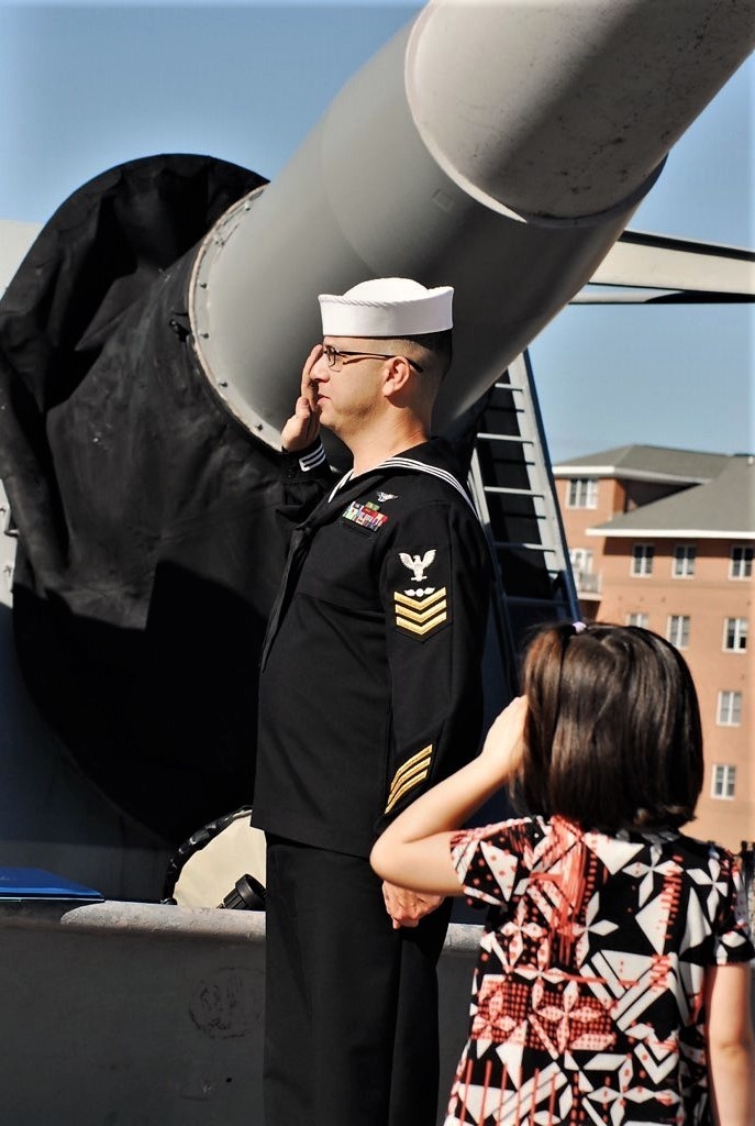 Naval Museum hosts a re-enlistment ceremony for VAW-123