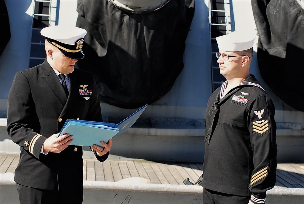 Naval Museum hosts a re-enlistment ceremony for VAW-123