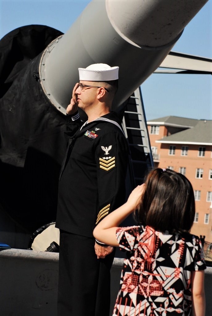 Naval Museum hosts a re-enlistment ceremony for VAW-123