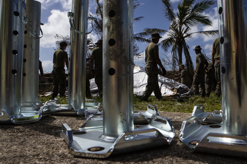 31st MEU, CLB-31 provide muscle for FEMA tent distribution on Tinian