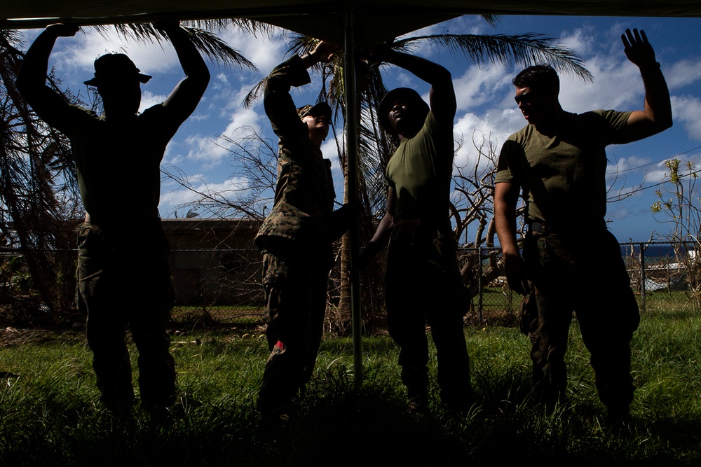 31st MEU, CLB-31 provide muscle for FEMA tent distribution on Tinian